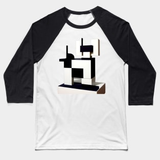 Mondrian Style Royal Cat Baseball T-Shirt